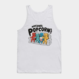 Cats Watching Movie With Popcorn Tank Top